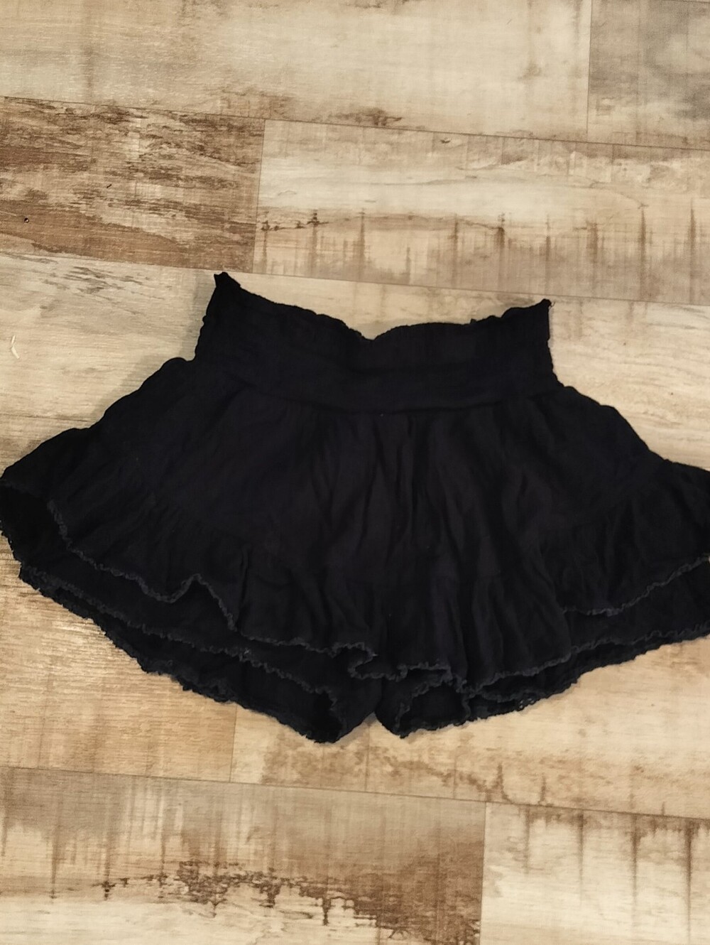 Aeropostale Black Tiered Ruffle Shorts - Elastic Waist